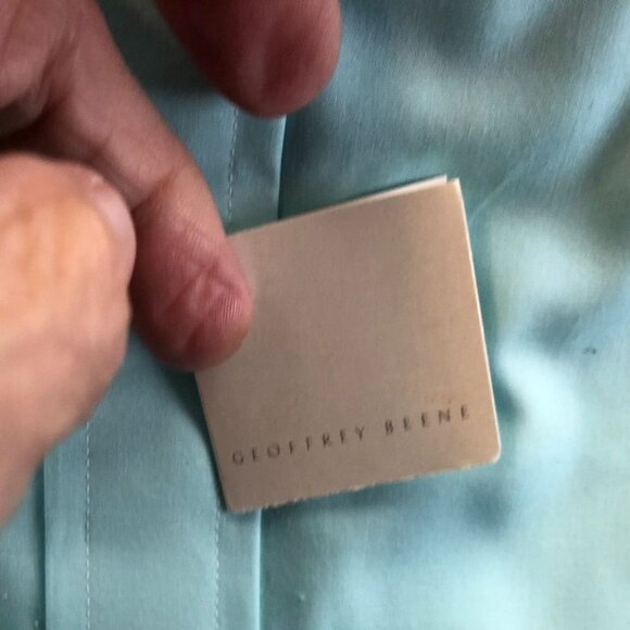 NWT Geoffrey Beene Mens Dress Shirt Size 15.5 Neck Workwear Classic Blue Casual - Picture 6 of 8